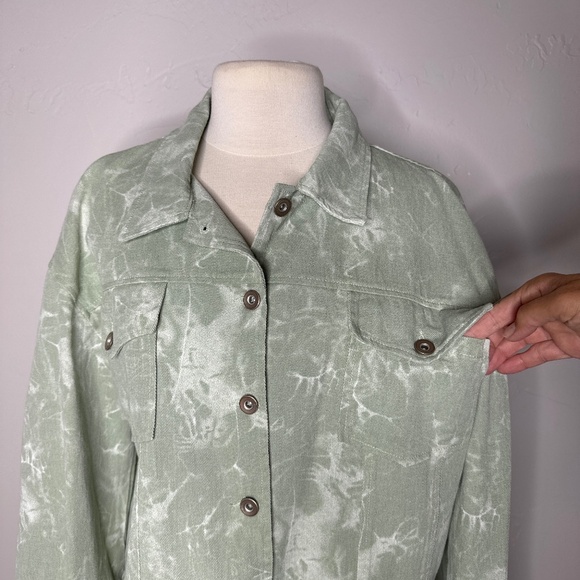 La Miel Tie Dye Light Green Jacket Size Large - Picture 2 of 9